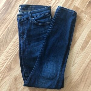 7 for All Mankind The Ankle Skinny Jeans, Dark Wash, Size 28, Denim, Fall
